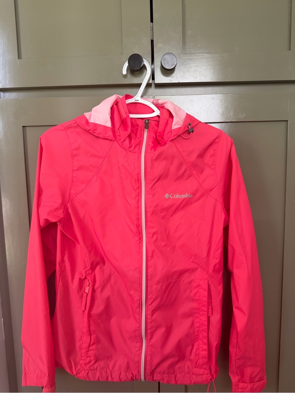 Columbia Hot Pink Hooded Windbreaker Jacket